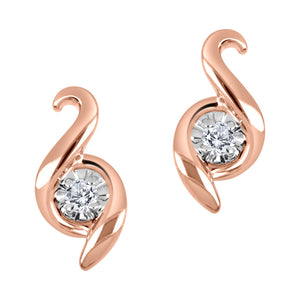 Rose Gold Canadian Diamond Pendant & Earrings