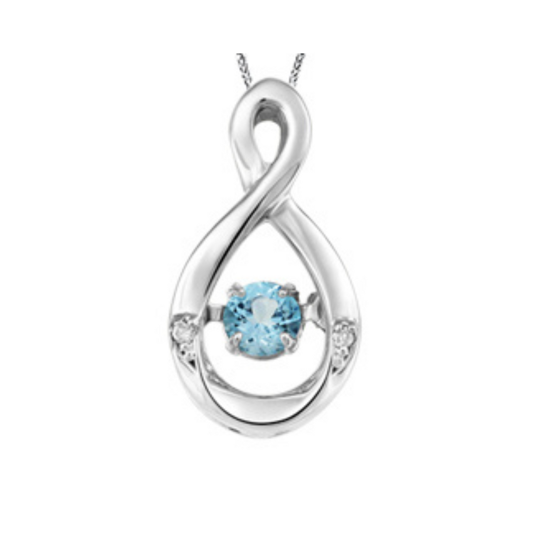 Pulse Birthstone Pendants in White gold