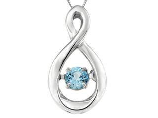10K White Gold Pulse Gemstone Pendant