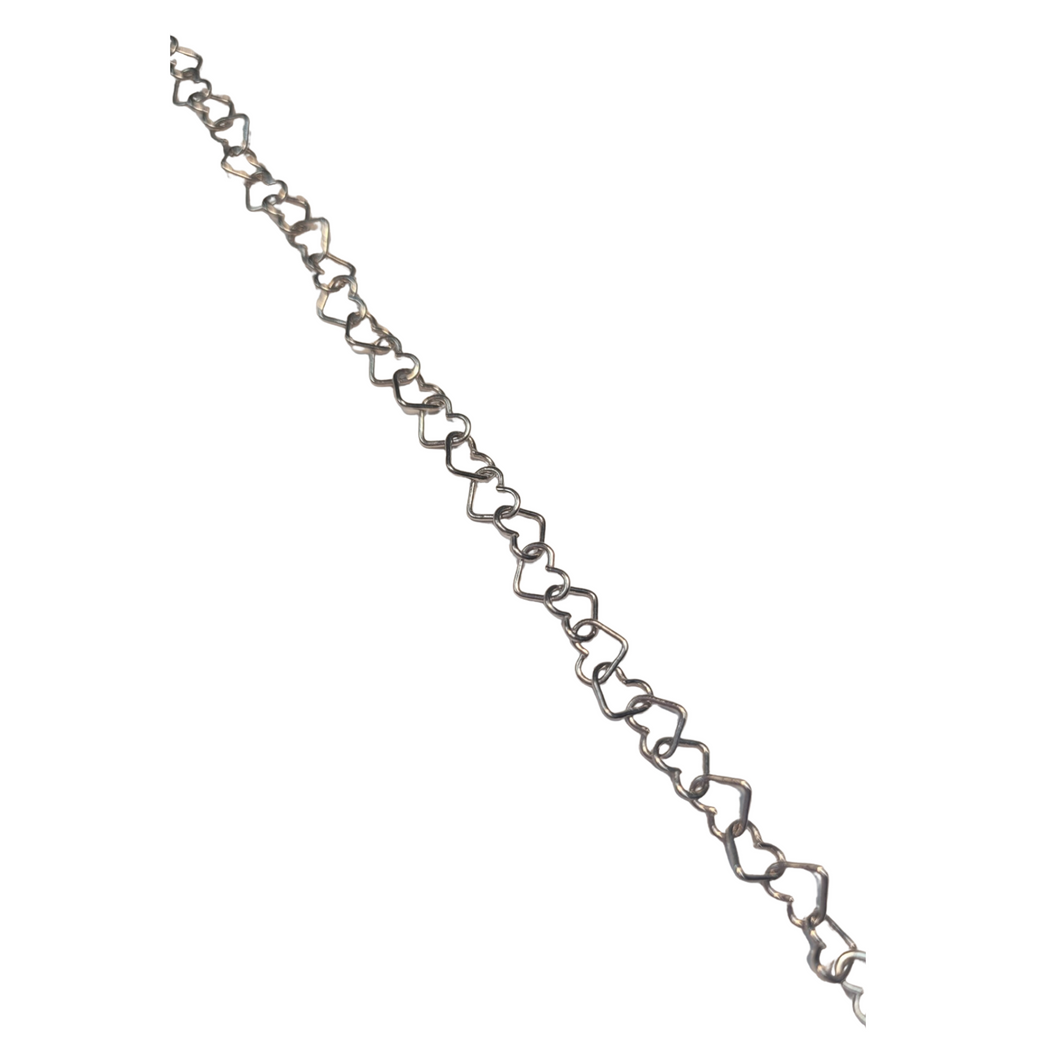 White Gold Heart Chain