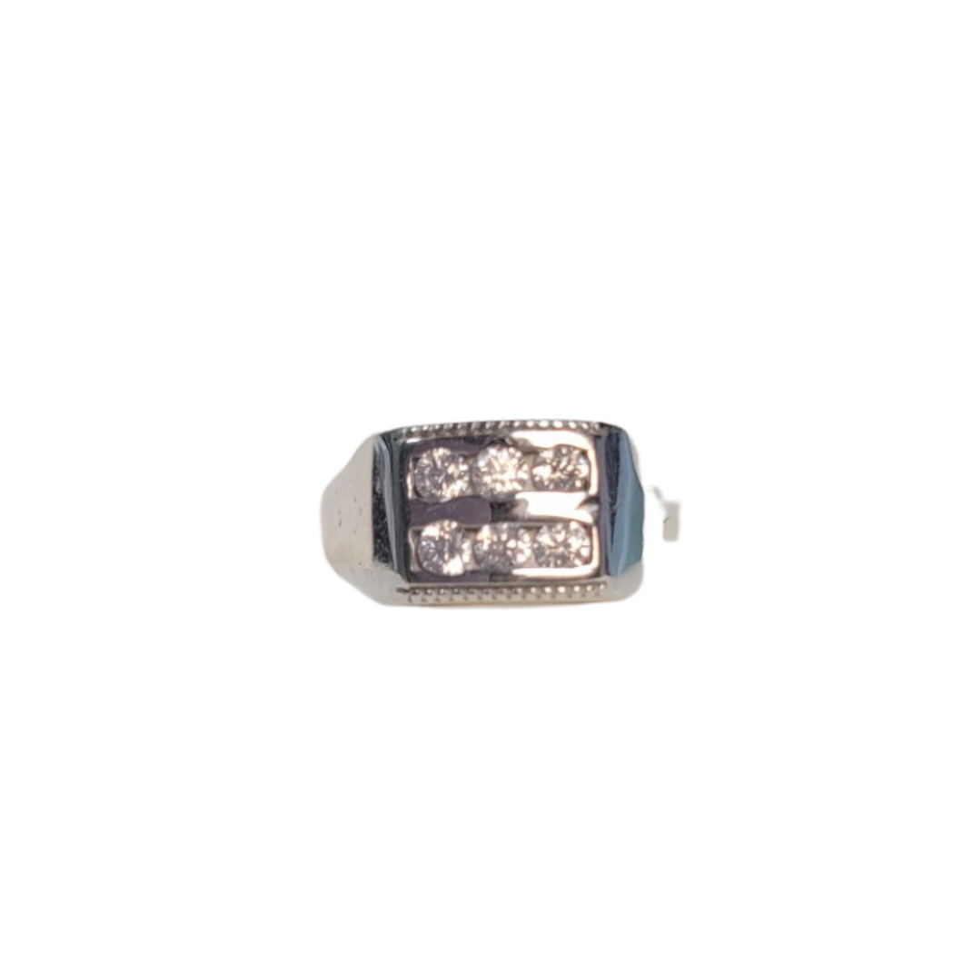 Children's White Gold and Cubic Zirconia Ring