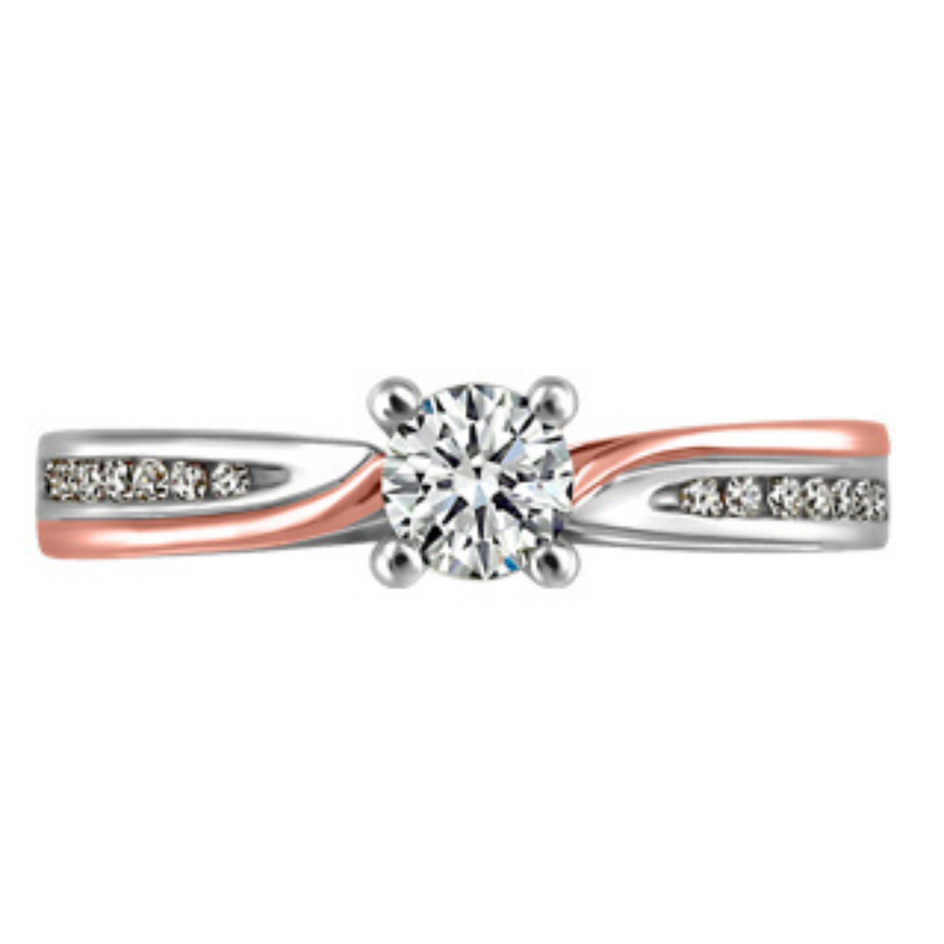 Rose and White Gold Diamond Ring