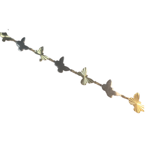 Yellow and White Gold Butterfly Chain