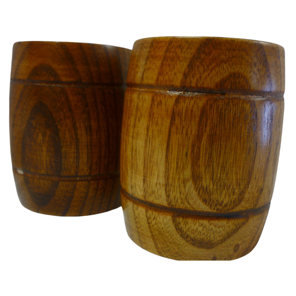 Set of Two Wooden Tumblers