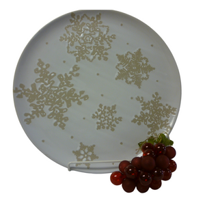 Round Platter with Snowflakes