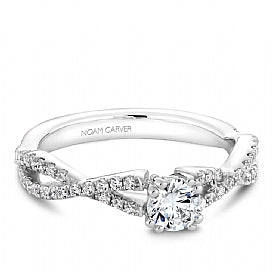 Noam Carver - Round Diamond Engagement Ring w/ Side Diamonds (BAND SOLD SEPARATELY) - Nasselquist Jewellers