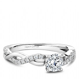 Noam Carver - Round Engagemnt Ring Criss Cross Sides w/Diamonds (BAND SOLD SEPARATELY) - Nasselquist Jewellers