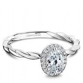 Noam Carver - Oval Halo Twist Engagement Ring (BAND SOLD SEPARATELY) - Nasselquist Jewellers