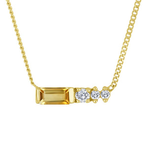 10K Citrine & Canadian Diamond Pendant