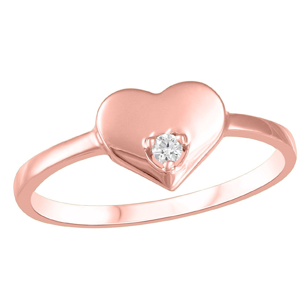 10K Gold Heart Ring with Canadian Diamond