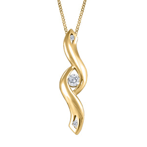 10K Yellow Gold Pendant with Fire & Ice Canadian Diamond