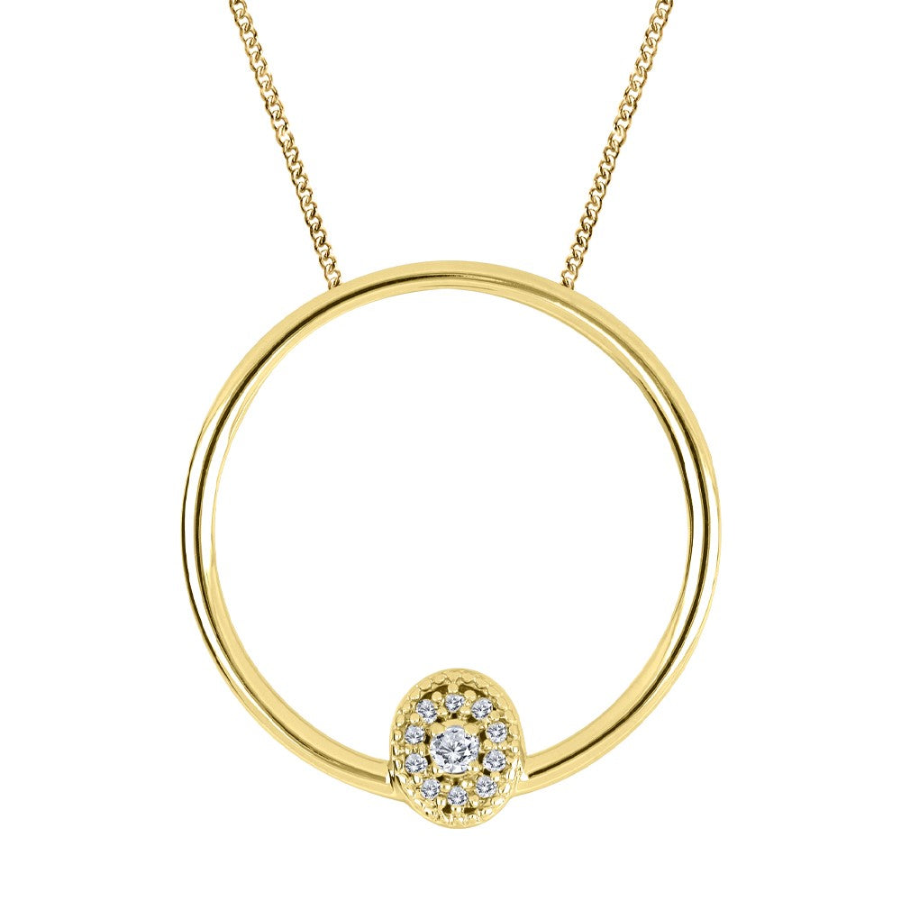 Fire & Ice Diamond & Gold Pendant & Earrings