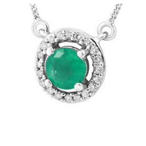 Emerald Pendant with Diamonds - Nasselquist Jewellers