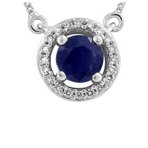 Sapphire Pendant with Diamonds - Nasselquist Jewellers