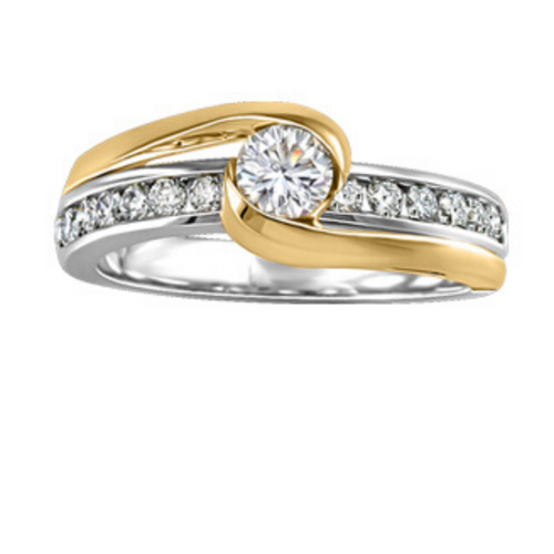 Two Tone Round Canadian Diamond Engagement Ring - Nasselquist Jewellers