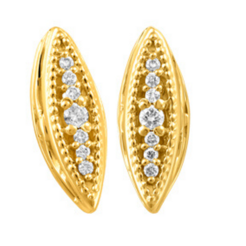 Canadian Diamond & Yellow Gold Earrings - Nasselquist Jewellers