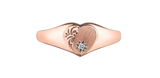 10K Heart Ring with Diamond