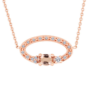 Rose Gold Morganite & Canadian Diamond Pendant