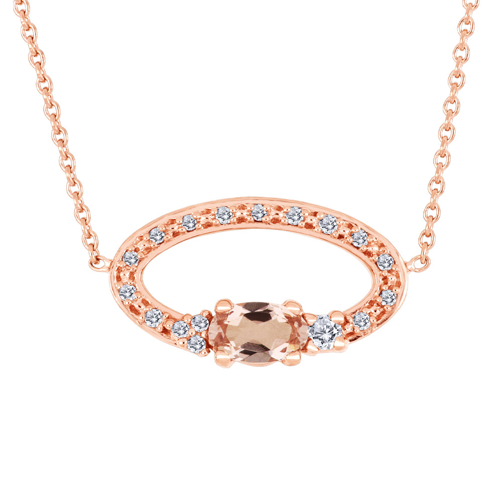 Rose Gold Morganite & Canadian Diamond Pendant