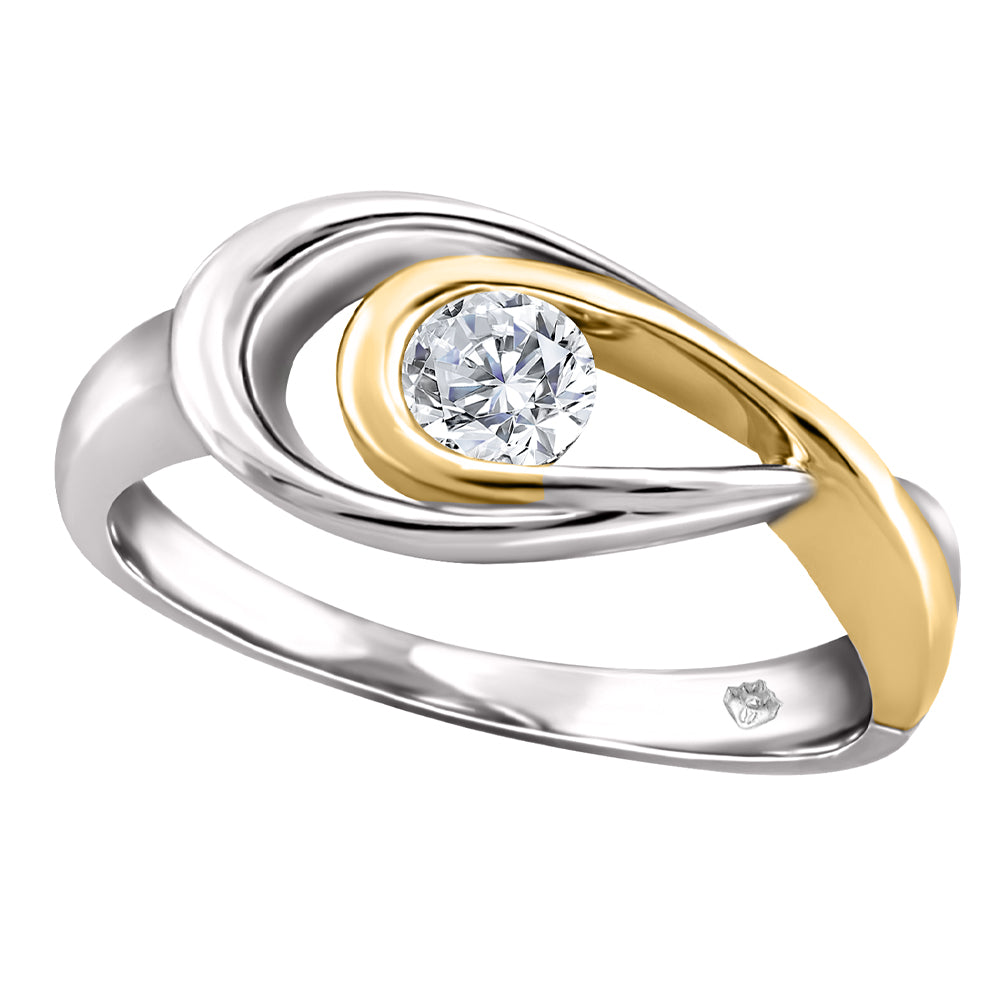 White & Yellow Gold Canadian Diamond Solitaire Ring