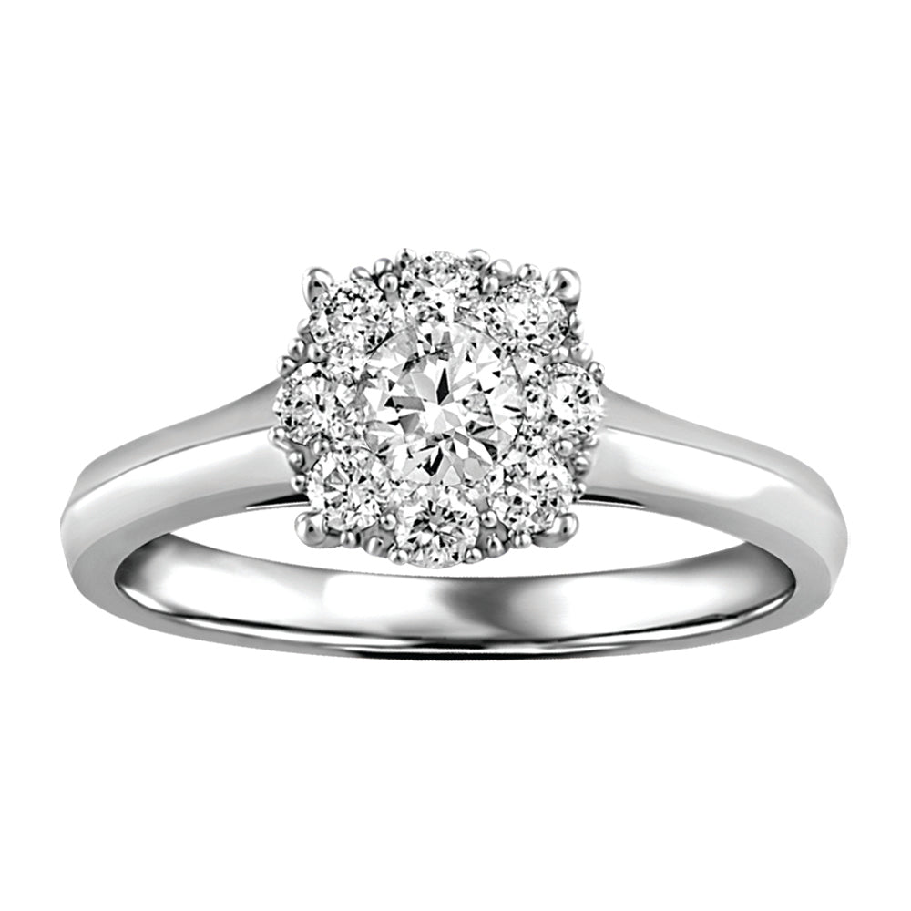 White Gold Canadian diamond Halo ring
