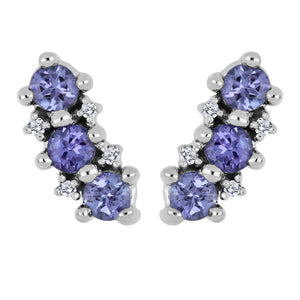 White Gold Tanzanite & Diamond Pendant