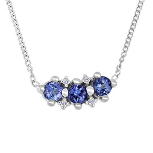White Gold Tanzanite & Diamond Pendant
