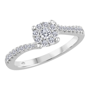10K White Gold Canadian Diamond Ring