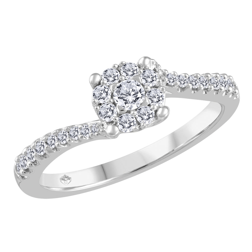10K White Gold Canadian Diamond Ring