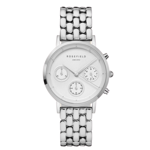Rosefield Watch The Gabby White Silver with 3 subdials Round