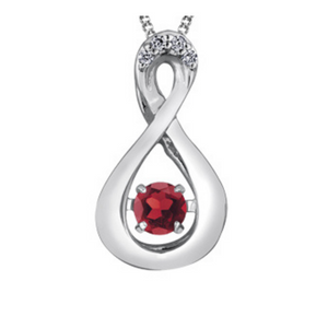Pulse Birthstone Pendant in White Gold