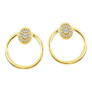 Fire & Ice Diamond & Gold Pendant & Earrings